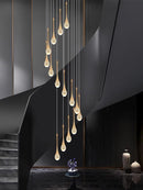 GobekUsa Crystal Chandelier: Modern LED Pendant Light for Villa Living Room and Attic