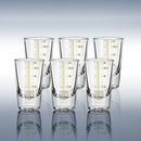GobekUsa Glass Spirit Set - Graduated Line Brandy Cups, Transparent Liquor Drinking Glasses