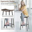 Industrial Saddle Stool with Metal Legs and Adjustable Foot Pads by LJGDeals