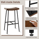 Industrial Saddle Stool with Metal Legs and Adjustable Foot Pads by LJGDeals