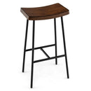 Industrial Saddle Stool with Metal Legs and Adjustable Foot Pads by LJGDeals