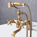 GobekUsa Antique Chrome Bathtub Shower Mixer Faucet Tap Set for Bathroom