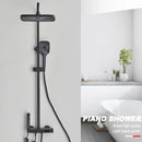 GobekUsa Black Piano Digital Shower System with Intelligent Brass Faucets and White Rainfall Shower