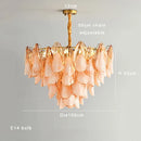 GobekUsa Gold Chrome Dimmable Amber Glass Petal Chandelier – French Design Luxury Hanglamp