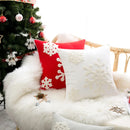 GobekUsa Christmas Snowflake Embroidered Cushion Cover 45x45cm for Home Decor & Noel Party