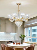 GobekUsa Crystal Chandelier: Elegant European Garden Lamp for Living Room, Bedroom