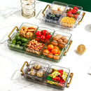 GobekUsa 6-Grid Divided Fruit Plate Snack Dish Dry Fruit Tray Light Luxury Tray