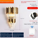 GobekUsa Crystal Wall Lamp: Modern Luxury Wireless Rechargeable Sconce Light for Bedroom & Living Room