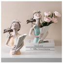 GobekUsa Decorative Butterfly Girl Sculptures Resin Flower Vase Ornaments
