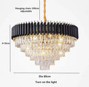 GobekUsa Gold Black Crystal Chandeliers LED Ceiling Light for Luxe Living & Hospitality
