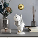 GobekUsa Balloon Polar Bear Resin Ornaments: Home Decor Craft, Office Desk Figurine sculpt