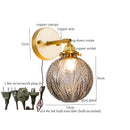GobekUsa Grey Glass LED Wall Lamp Bedroom Living Room Loft Modern Copper Wandlamp