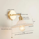 GobekUsa Green Glass LED Wall Light Fixture | Modern Nordic Pull Chain Lamp