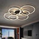 GobekUsa LED Chandelier: Modern Living Study Bedroom Lamps, Round Rings Foyer Chandeliers Luminaire