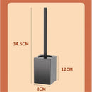 GobekUsa Black Aluminum Toilet Brush Holder Set with Scrub Brush