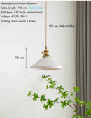 GobekUsa Japanese Ceramic Chandelier Lighting for Kitchen Dining Room Luxury Led Ceiling Lamp