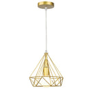 GobekUsa Industrial Iron Cage Pyramid Pendant Lamp for Kitchen Bedroom Living Room