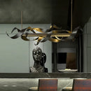 GobekUsa LED Metal Pendant Lights Nordic Hanging Light Chandeliers Elegant Modern Island Decoration