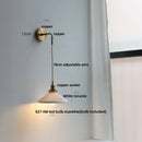 GobekUsa Adjustable LED Wall Light Clear Glass Copper Bedside Lamp