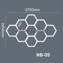 GobekUsa Geometric LED Lights for Exhibition Car Detailing Garage Workshop - Polygonal Snowflake Theme