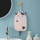GobekUsa Cartoon Embroidery Hanging Hand Towel - Soft, Absorbent, Quick Dry Towel