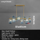 GobekUsa Blue Glass LED Pendant Lamps: Modern Chandelier Lighting for Hallway, Bedroom, Living Room