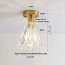 GobekUsa Glass Grid LED Ceiling Lamp: Luxury Crystal Nordic Copper Ceiling Lights