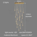 GobekUsa Gold LED Chandelier for Duplex Villa Living Room and Staircase