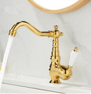 GobekUsa Gold Basin Faucet Single Handle Bathroom Sink Tap Hot Cold Mixer Tap