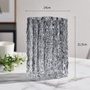 GobekUsa Clear Ice Vase for Hydroponic Flowers Desk Decor Bouquets Minimalist Floral Arrangement Modern Glass Pot