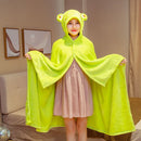 GobekUsa Cozy Cartoon Hooded Cape Blanket for Winter Nap, Office, and Home Office Warmth