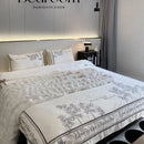 GobekUsa French Embroidered Cotton Bedding Set Queen Duvet Cover Luxury 100s, High-End Quality