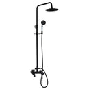 GobekUsa 8" Black Rain Shower Head Set with Hand Spray and Mixer Faucet