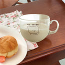 GobekUsa Bear Print Glass Coffee Mug with Handle for Home & Office