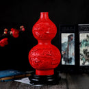 GobekUsa 10-inch Red Lacquerware Flower Auspicious Vase