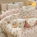 GobekUsa Cartoon Cat Floral Duvet Set, Girls' Pink Bedding Collection