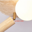 GobekUsa LED Rotatable Ceiling Lamp White Glass Yellow Travertine Wood Nordic Modern