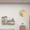 GobekUsa Japanese Moon Pendant Light Wood Chandelier for Home Decoration