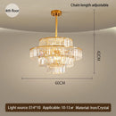 GobekUsa Golden Crystal Chandelier Pendant Light for Luxurious Living Room, Dining Room, Bedroom
