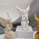 GobekUsa Angel Figurine White Gold Resin Sculpture Collectible Statue Home Decor