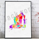 GobekUsa Dance King Yoga Print Women Dance Asana Pose Zen Pilates Art Deco Gift