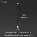 GobekUsa Crystal Chandelier: Modern LED Water Droplet Staircase Light