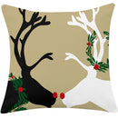 GobekUsa Christmas Cotton Linen Pillowcases - Decorative Sofa Cushion Cover in Various Sizes