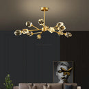GobekUsa Black Gold Crystal Chandelier LED Light for Luxury Home Decor