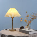 GobekUsa Adjustable Pleated Table Lamp Nordic Retro LED Desk Light for Living Room Bedroom