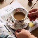 GobekUsa Lace Edge Ceramic Tea Cup & Saucer Set for Dining & Coffee Table