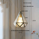GobekUsa Blue Glass LED Pendant Light Fixture Modern Nordic Wire Hanging Lamp