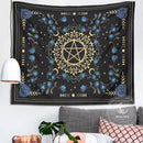GobekUsa Blue Rose Moon Floral Tapestry Wall Hanging Botanical Tarot Mat