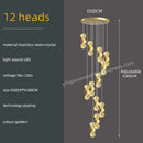 GobekUsa Gold Crystal Chandeliers LED Pendant Lamp for Modern Living Spaces