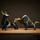GobekUsa Abstract Bull Sculpture Cattle Statue for Home Decor Living Room Ornament